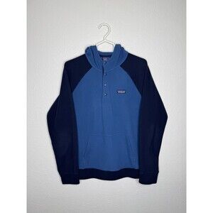 Patagonia Hoodie Micro D Snap T Fleece Pullover Sweater Men's Md Blue Colorblock